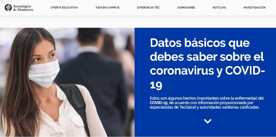 Página web del Tec de Monterrey. Foto: Especial.