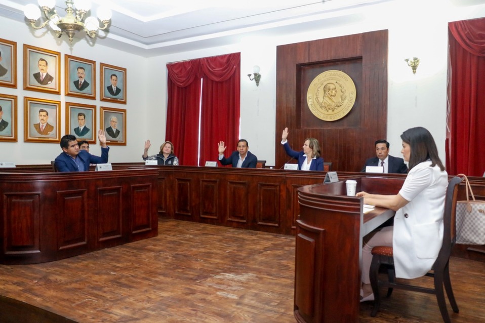Sesión de cabildo de Pachuca. (Cortesía)