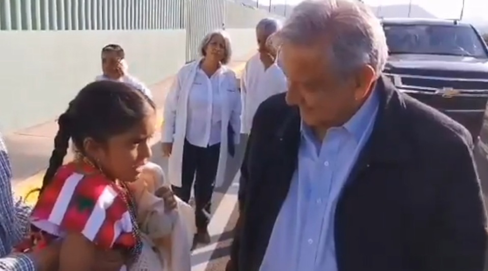 El presidente López Obrador en Oaxaca. (Captura)