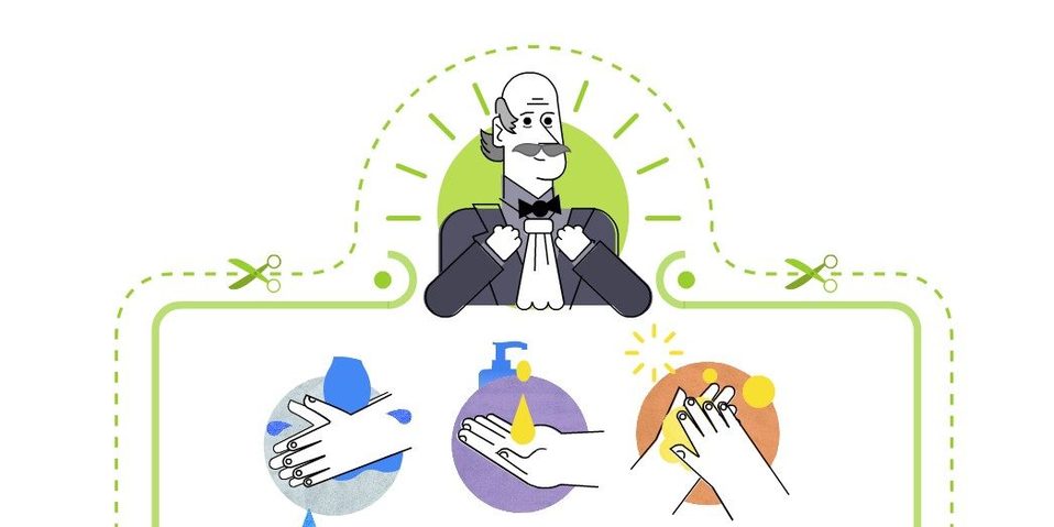 Ignaz Semmelweis y el lavado de manos en el doodle de hoy.