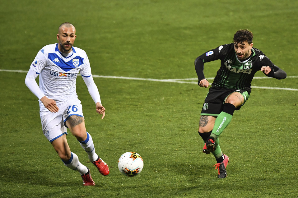 Partido de la Serie A entre el Sassuolo y Brescia (AP)