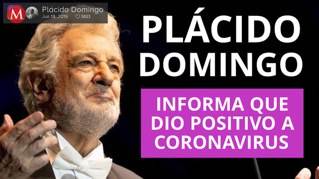 Plácido Domingo informa que dio positivo a coronavirus