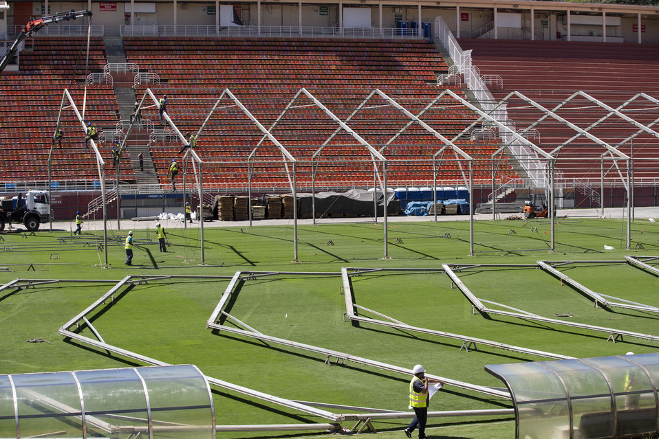 Estadio de Sao Paulo se transforma en hospital por Covid-19 (AP)