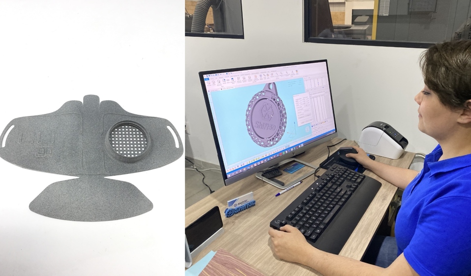 Prototipos de insumos médicos hechos en 3D. (Cortesía Shift 3D)
