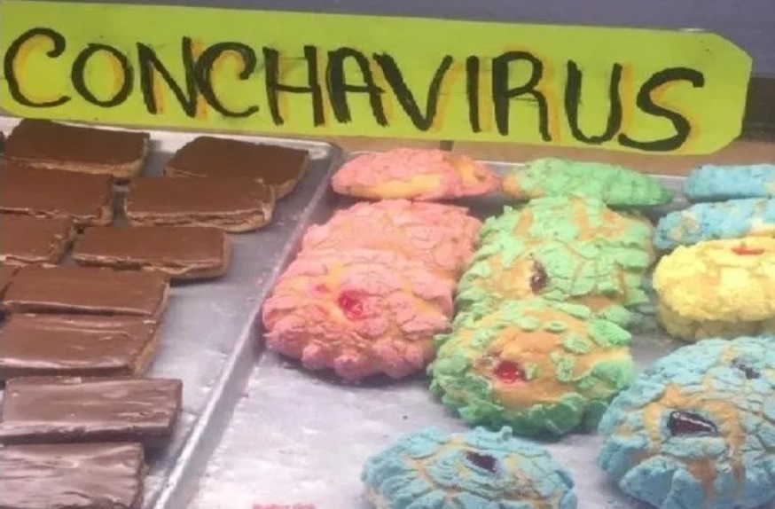 Lleve su concha-virus; venden pan temático en CdMx. (Twitter)