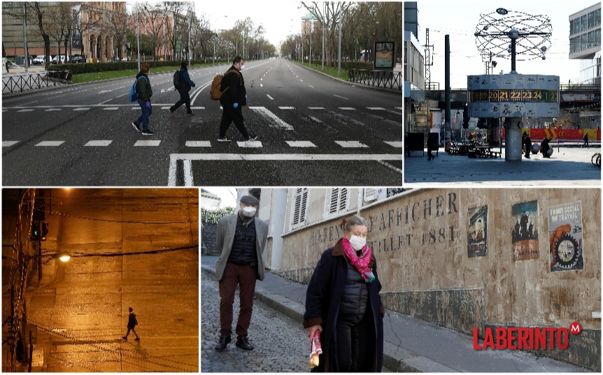 Testimonios ante el coronavirus desde cuatro puntos del globo. (Fotos: Reuters)