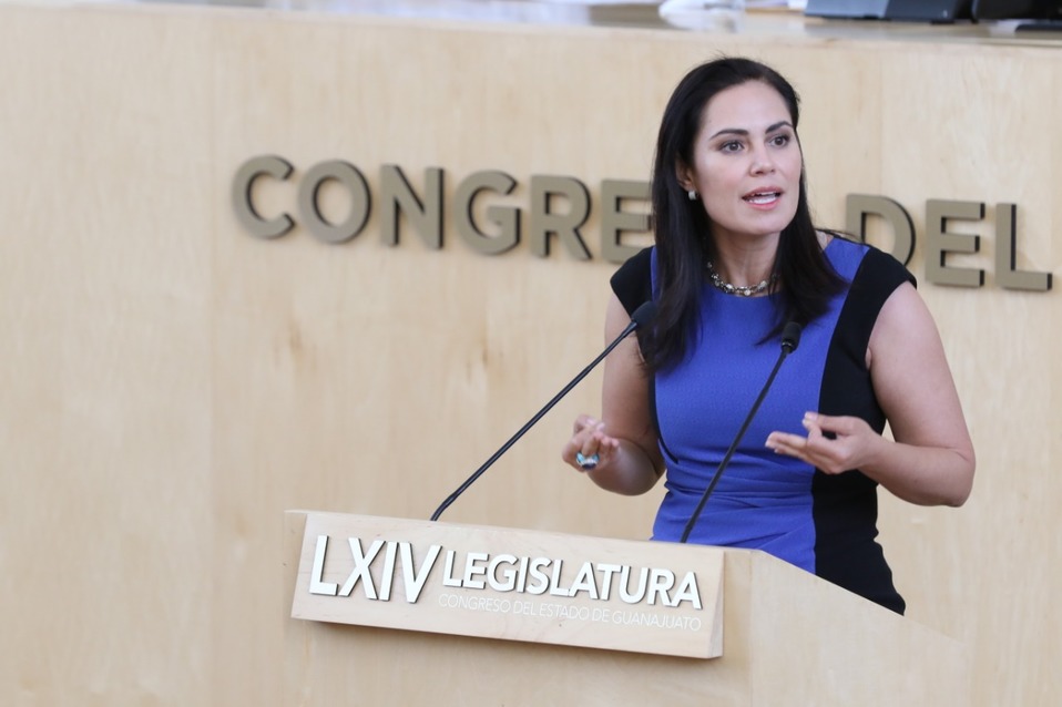Alejandra Gutiérrez, presidenta de la Comisión de Hacienda y Fiscalización, en Guanajuato. Especial.