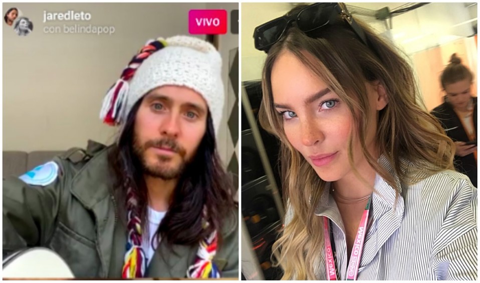 Belinda hace transmisión con Jared Leto y le pide que grite Viva México