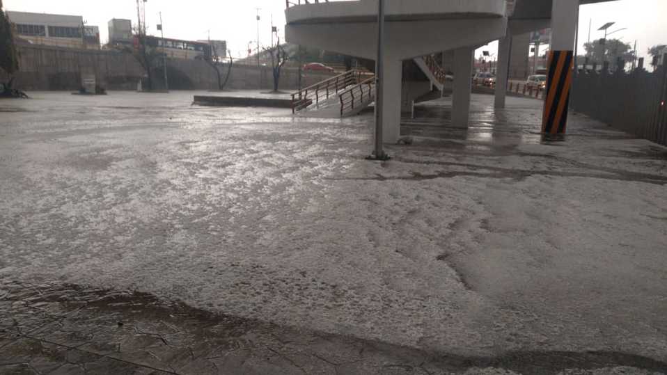 Fue aproximadamente a las 16:00 horas que inició la lluvia en diversos puntos.