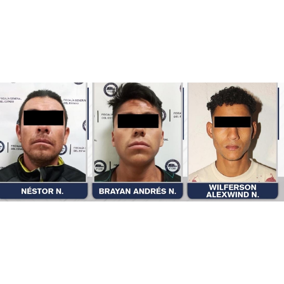 Vincularon a proceso con prisión preventiva a Brayan Andrés N., Néstor N. y Wilferson Alexwind. (Especial)