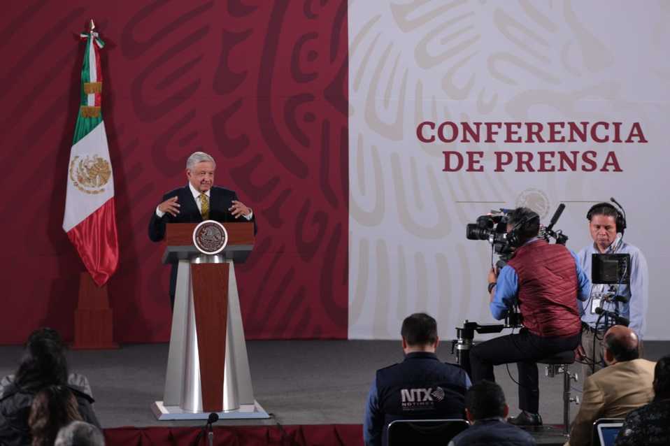 Conferencia de prensa matutina de hoy en Palacio Nacional. (Jesús Quintanar)