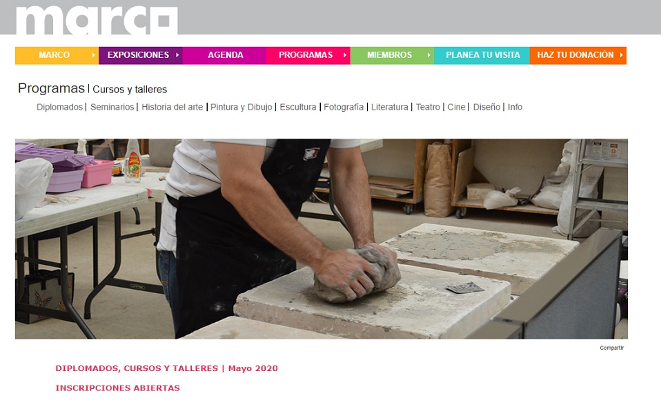 Museo Marco ofrece talleres que se realizarán del 6 al 29 de abril a través de una plataforma digital. Foto: Especial.