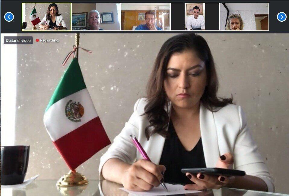 Participa Claudia Rivera en encuentro virtual con alcaldes. (Especial)