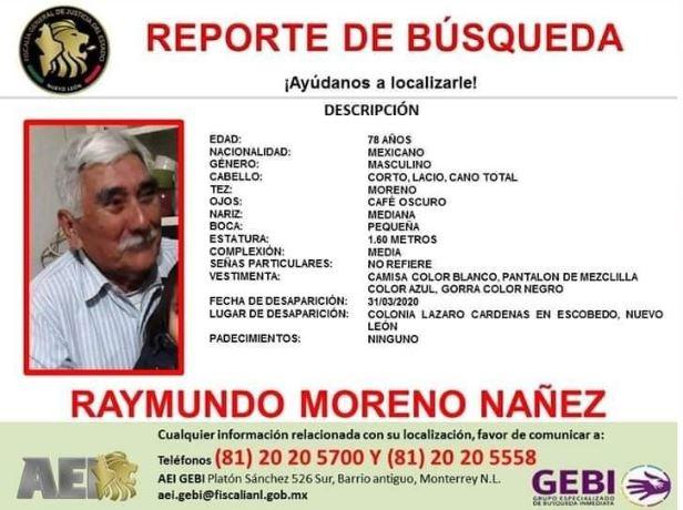 La Fiscalía emitió el reporte de búsqueda. Foto: Especial.