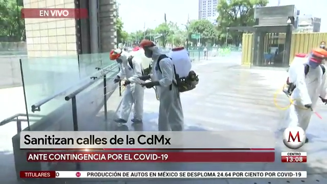 Por coronavirus, sanitizan calles de CdMx