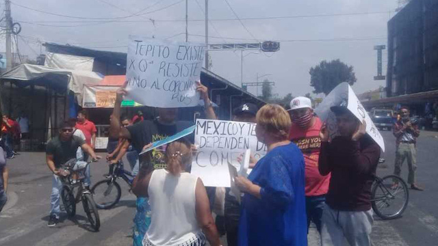 Por covid-19, comerciantes de Tepito bloquean Eje 1 Norte