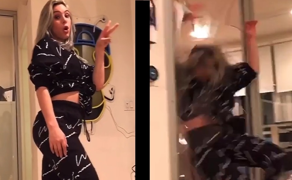 Lele Pons se cae y rompe puerta de vidrio por grabar video TikTok. (Instagram)