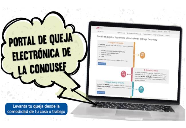 Portal de Quejas electrónica de la Condusef.  Foto: (Especial)