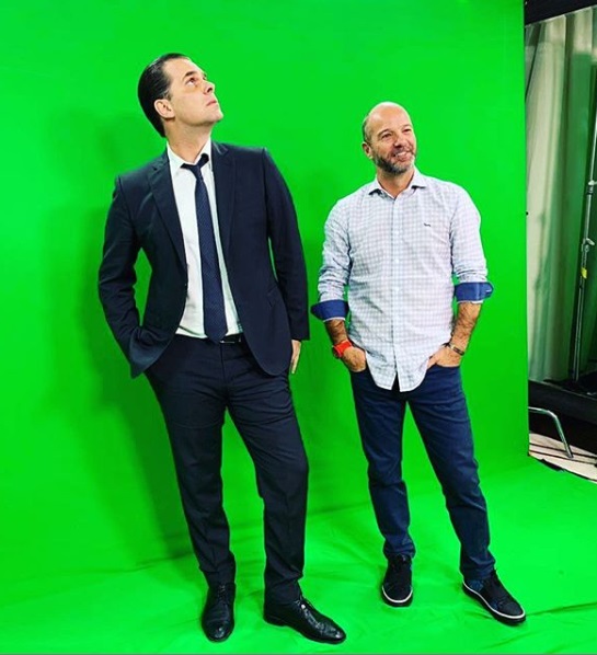 Christian Martinoli y Luis García, comentaristas de Azteca Deportes (Instagram @cmartinolimx)