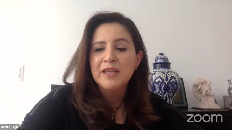 Martha Tagle, diputada federal y organizadora del foro. (Captura)