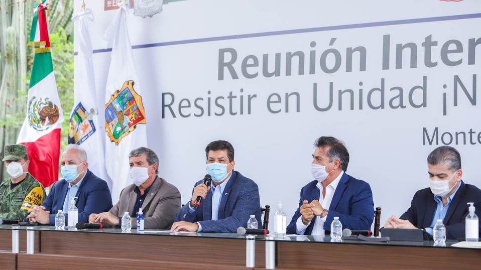 Francisco García Cabeza de Vaca, Jaime Rodríguez Calderón y Miguel Riquelme, gobernadores de Tamaulipas, Nuevo León y Coahuila.