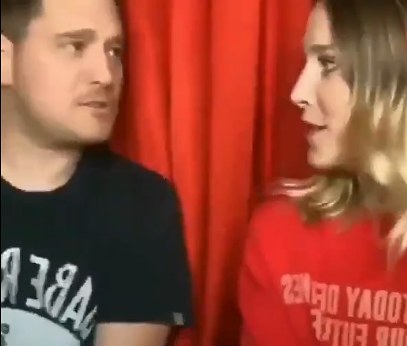 Michael Bublé y Luisana Lopilato en transmisión en vivo. (Especial)