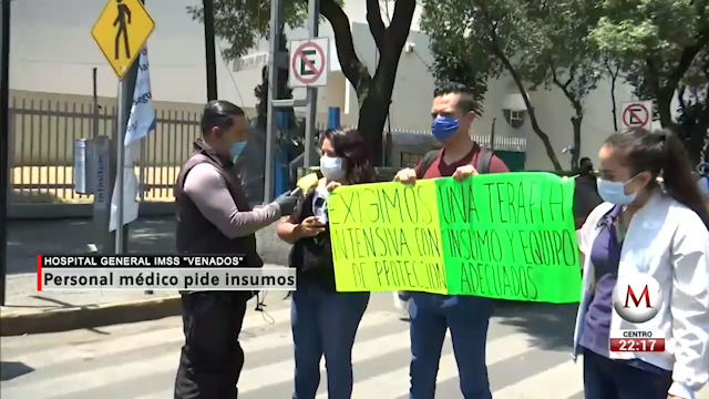 Trabajadores del Hospital General de Zona 1a del IMSS exige insumos y equipo para atender a pacientes de covid 19
