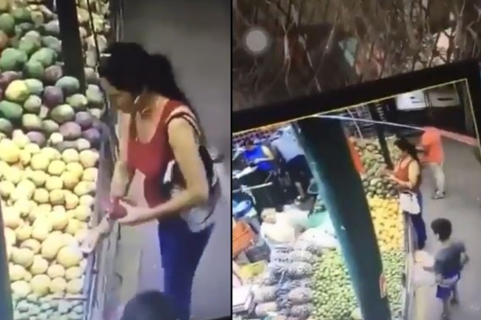 Una mujer se volvió viral por robarle dinero a un niño (Twitter)