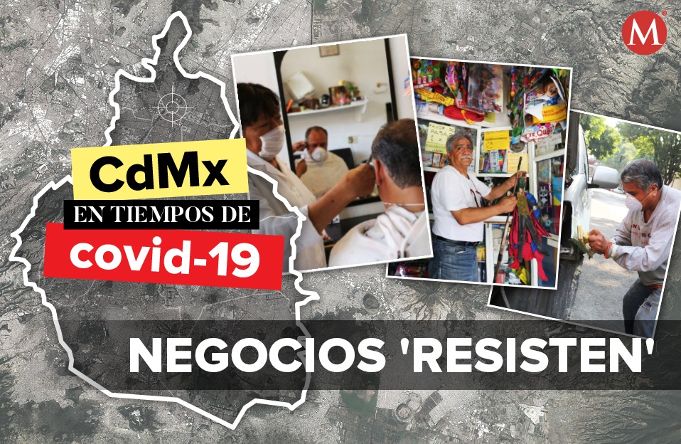 Comercios pequeños en la Ciudad de México siguen abiertos, pese a la emergencia sanitaria. |Fotos: Javier Ríos / Diseño: Oscar Ávila