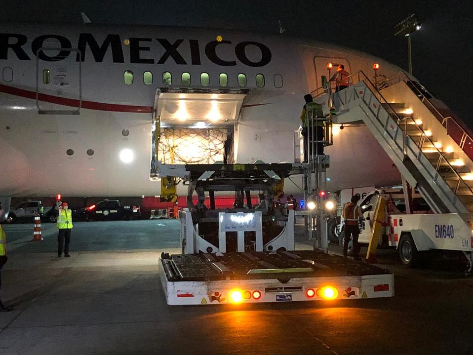 Llegó el avión con insumos proveniente de China. (Captura)