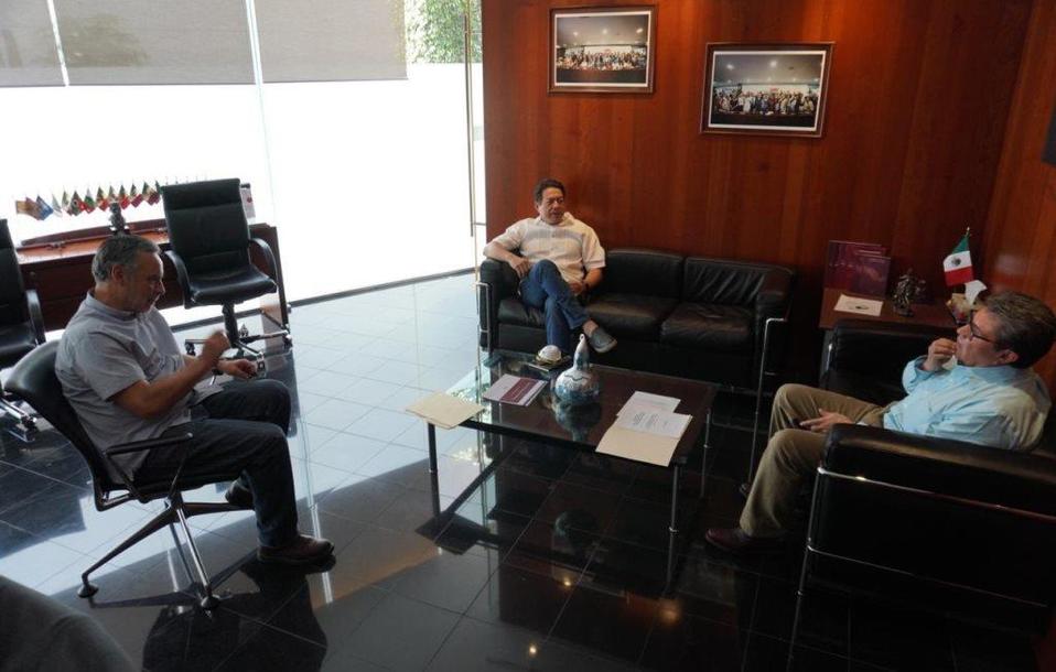 Alfonso Ramírez Cuéllar, Mario Delgado y Ricardo Monreal. (@aramirezcuellar)