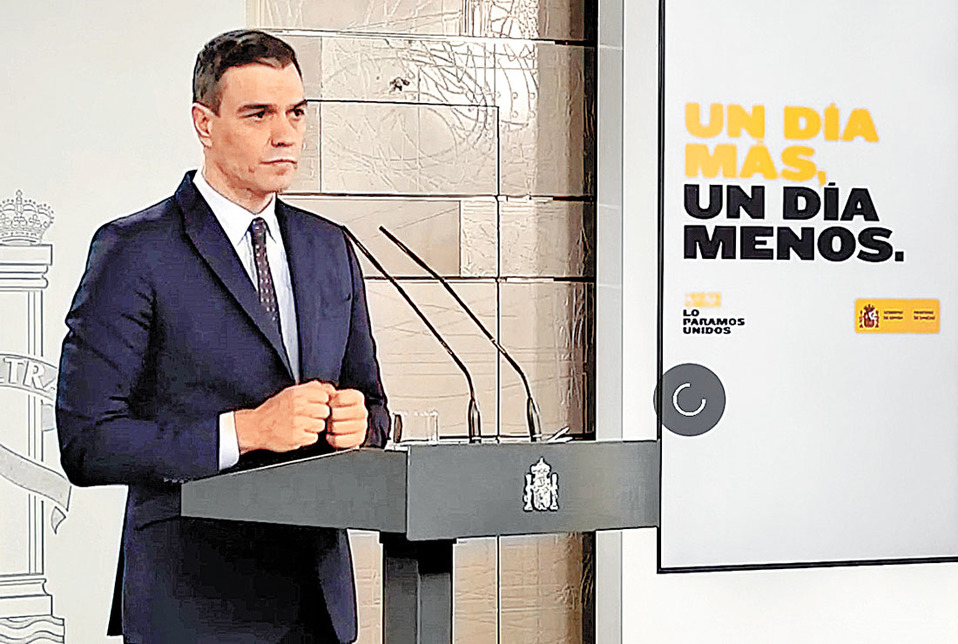 El mandatario, desde la casa presidencial de La Moncloa. (EFE)