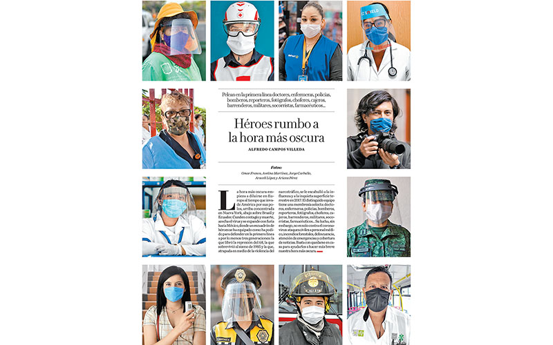 Héroes rumbo a la hora más oscura. (Fotos: Omar Franco, Avelina Martínez, Jorge Carballo, Araceli López y Ariana Pérez)