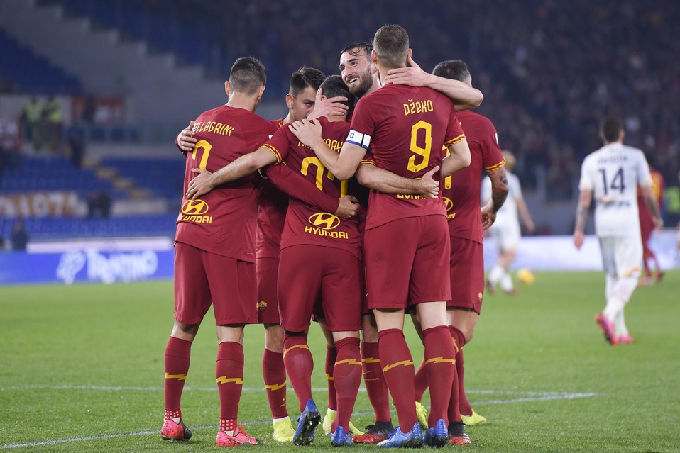 Jugadores de La Roma (Twitter @OfficialASRoma)