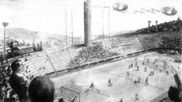 Dibujo de los Ovnis en el partido de la Fiorentina (Silvio Neri)