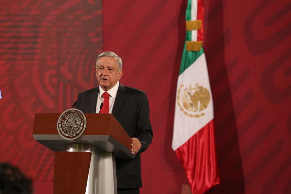 Andrés Manuel López Obrador durante su conferencia matutina de hoy. (Octavio Hoyos)