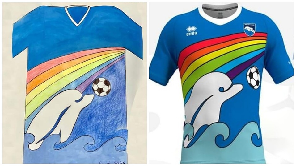 Niño diseña próximo uniforme del Pescara (Twitter)