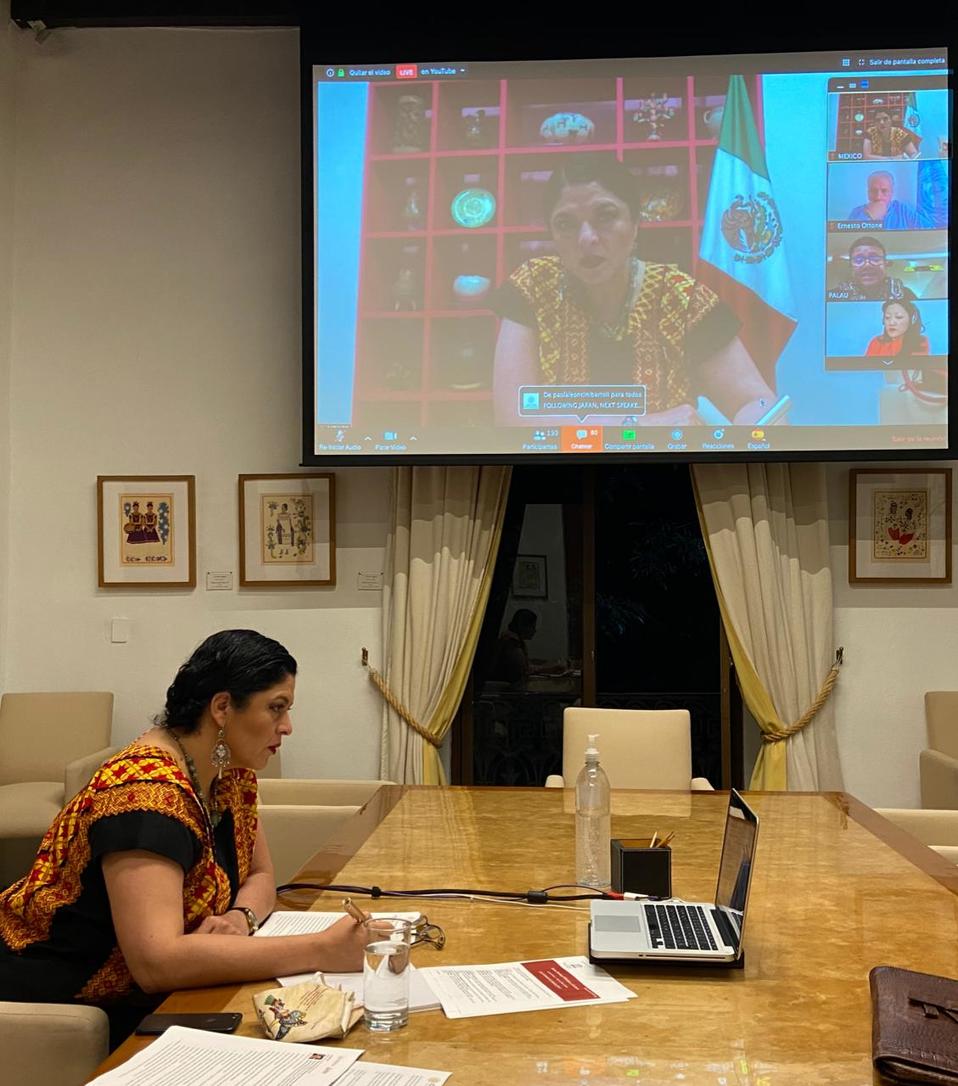 Alejandra Frausto en el encuentro virtual de la Unesco (Especial)