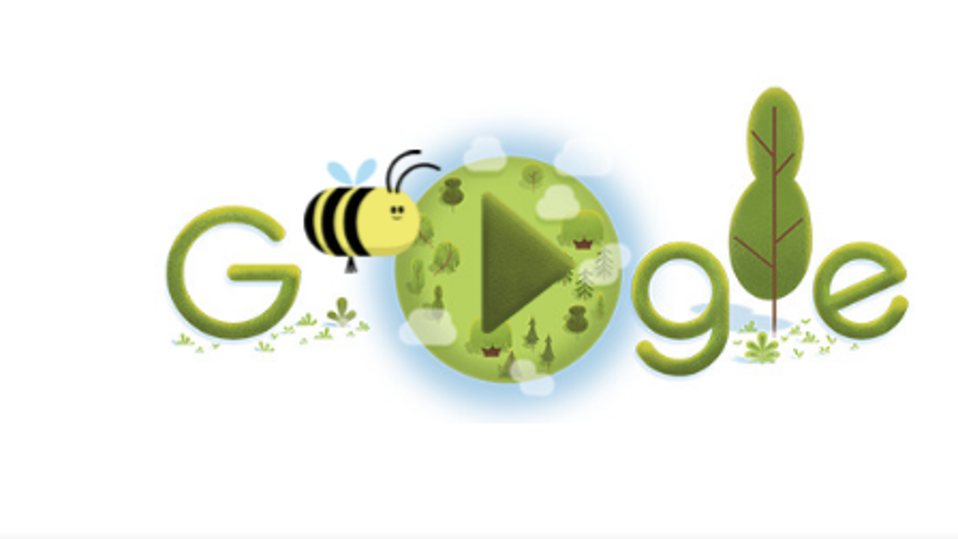 Google dedica doodle a las abejas en el Día de la Tierra.