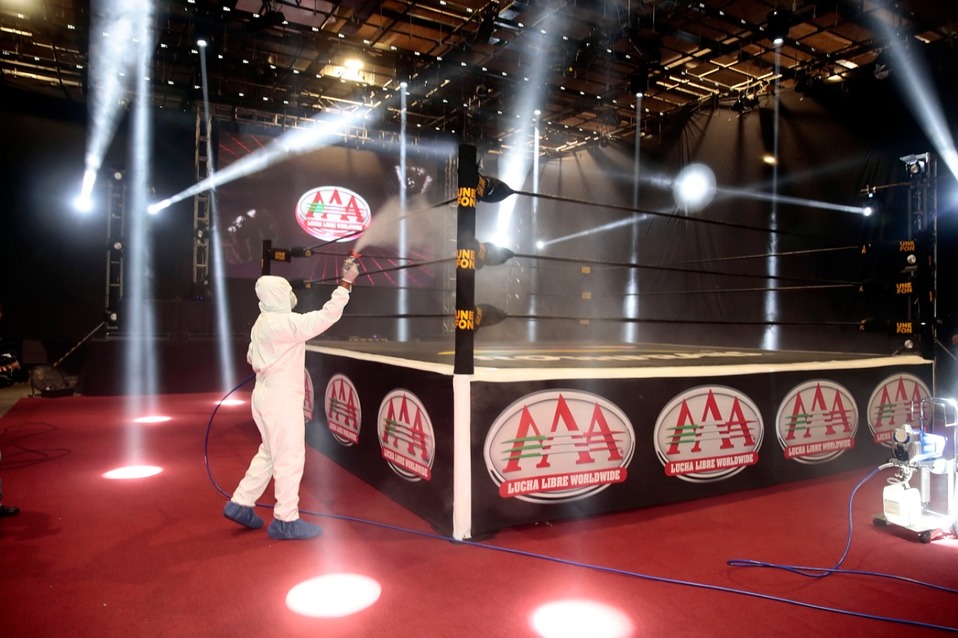 Triple A realiza medidas de salubridad (Twitter: @luchalibreaaa)