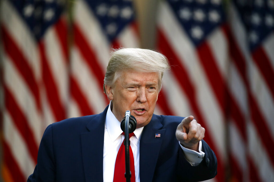 Donald Trump en su conferencia de este lunes en la Casa Blanca. (AP)