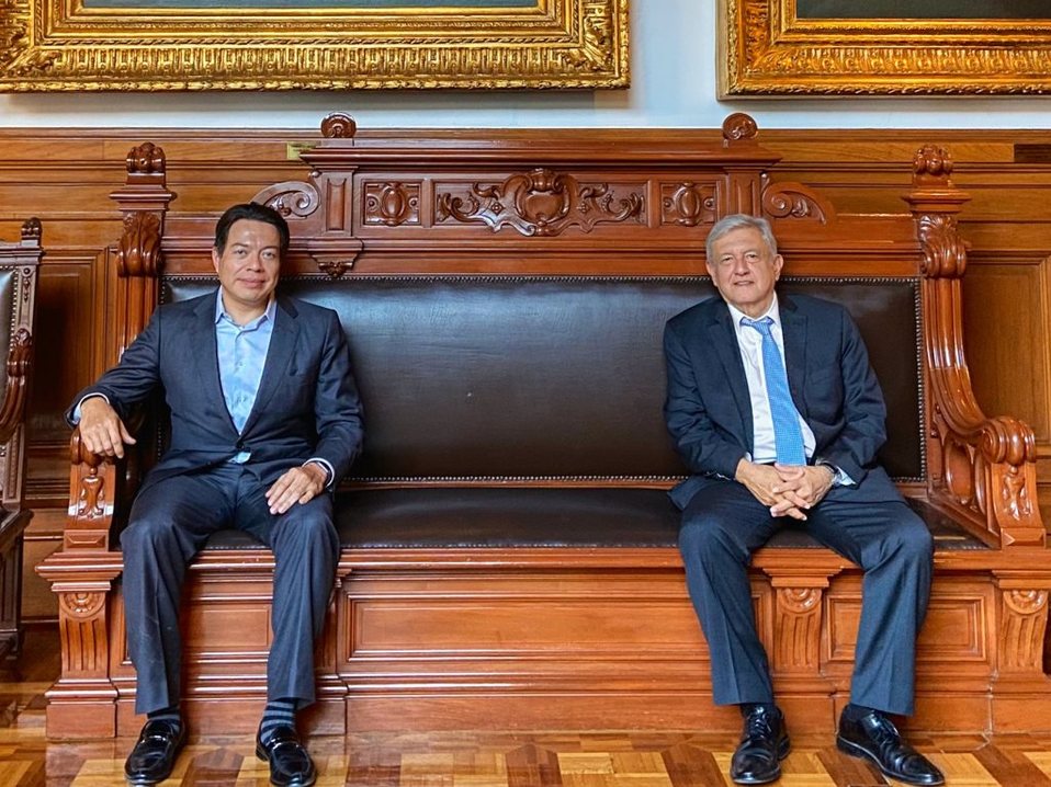 Mario Delgado con Andrés Manuel López Obrador. (Twitter | @mario_delgado)