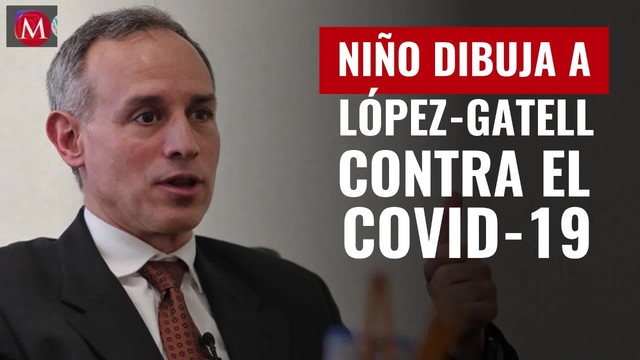 Niño dibuja a López-Gatell contra el covid-19; así reaccionó el subsecretario