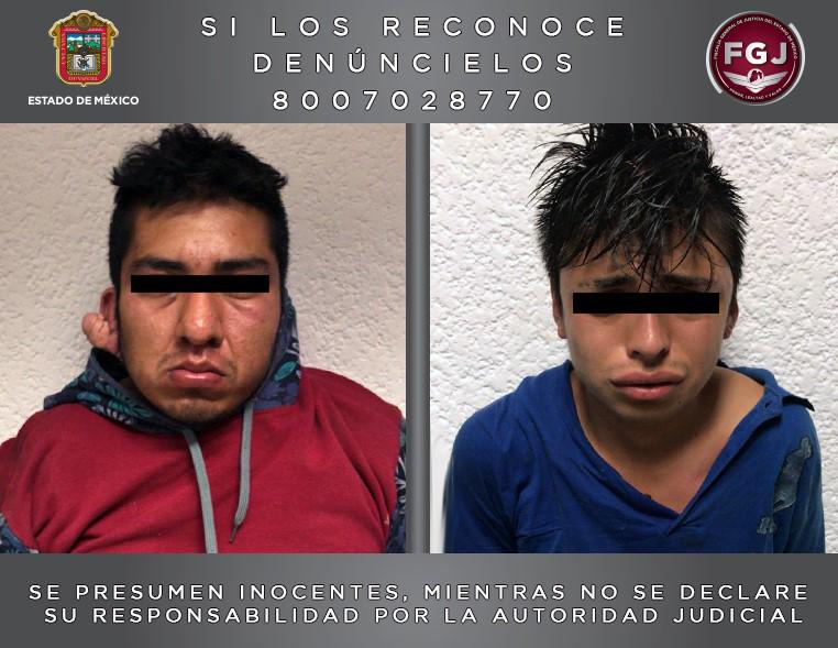 Fueron identificados como Erick Gibran “N” de 23 años y José Ángel “N” de 22. (Especial)