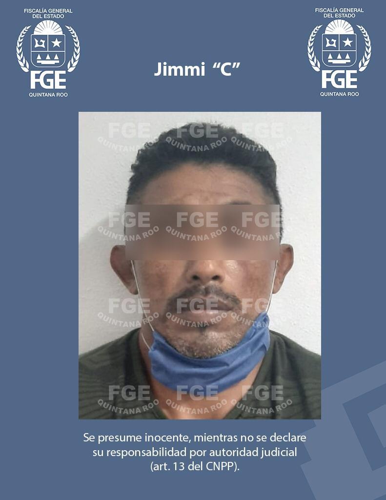 El sujeto fue identificado como Jimmi "C". (Foto: FGE Quintana Roo)