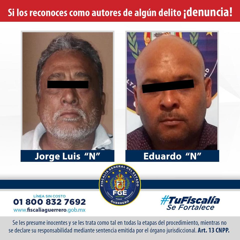 Los detenidos fueron identificados como Jorge Luis 'N' y Eduardo 'N'. (Javier Trujillo)