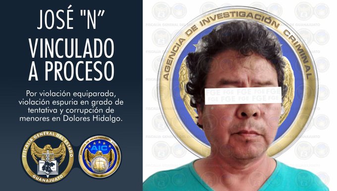 En Dolores Hidalgo vinculan a proceso a hombre por violación y corrupción de menores.