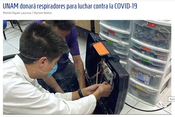 UNAM crea ventilador portátil para pacientes con coronavirus (@icnunam)