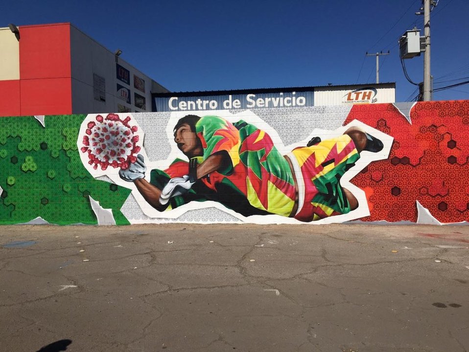 Mural de Jorge Campos en Mexicali (Twitter: @elcachanillacom)