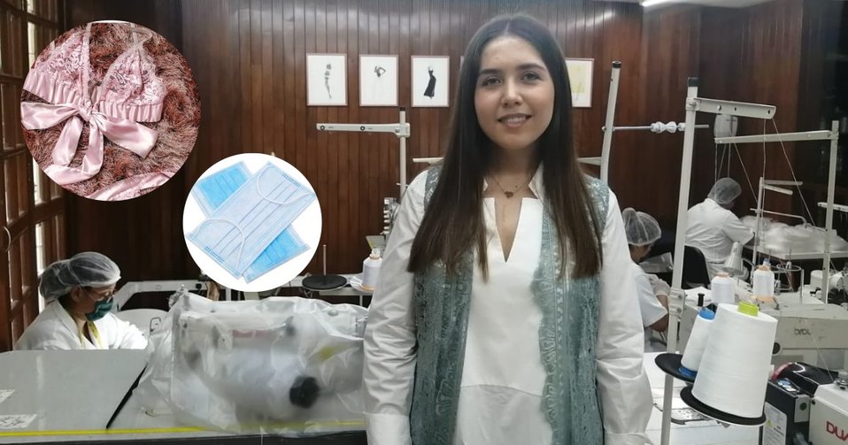 Empresa local va de la alta costura a la elaboración de cubrebocas.